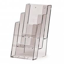 Portafolletos 3 espacios en escalera sobremesa / pared (1/3 de A4)