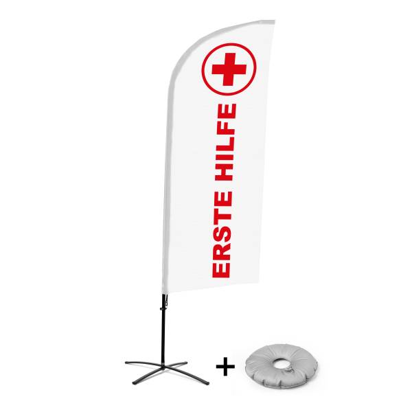 Bandera Aluminio Vela Kit Completo Primeros Auxilios Alemán Base Cruz
