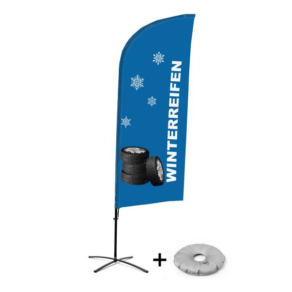 Bandera Aluminio Vela Kit Completo Neumáticos De Invierno Alemán Base Cruz
