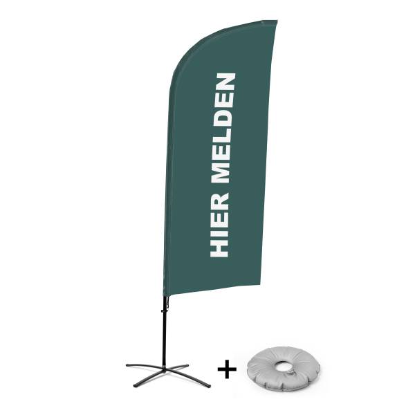 Bandera Aluminio Vela Kit Completo Regístrese Aquí Gris Holandés Base Cruz