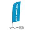 Bandera Aluminio Vela Kit Completo Regístrese Aquí Azul Inglés Base Cruz - 5