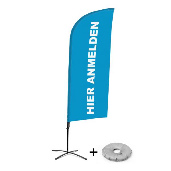 Bandera Aluminio Vela Kit Completo Regístrese Aquí Azul Alemán Base Cruz