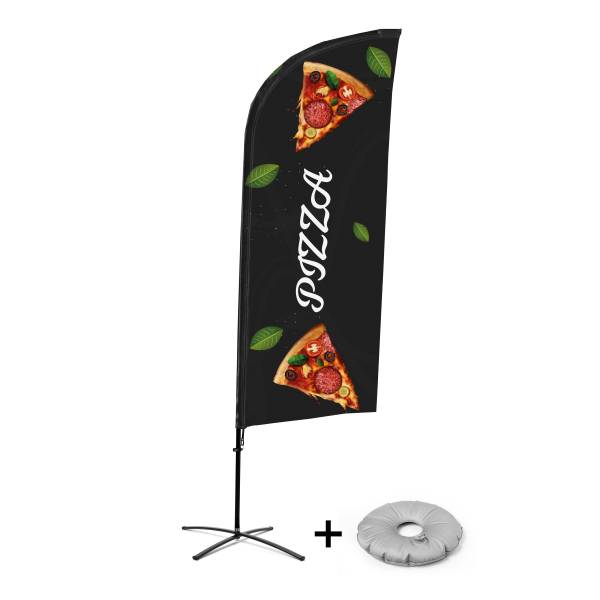 Bandera Aluminio Vela Kit Completo Pizza Base Cruz