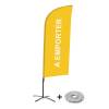 Bandera Aluminio Vela Kit Completo Comida para Llevar Naranja Francés Base Cruz - 1