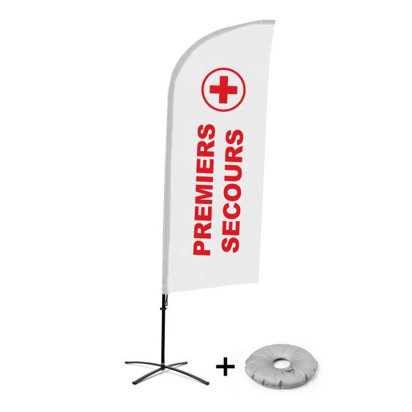 Bandera Aluminio Vela Kit Completo Primeros Auxilios Francés Base Cruz