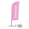 Bandera Aluminio Vela Kit Completo Abierto Rosa Francés Base Cruz - 8