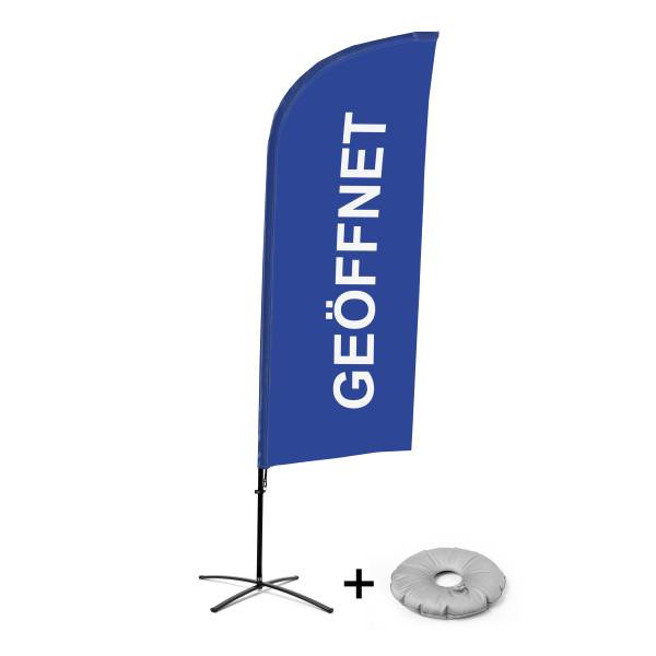 Bandera Aluminio Vela Kit Completo Abierto Azul Alemán Base Cruz
