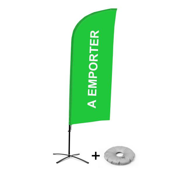 Bandera Aluminio Vela Kit Completo Comida para Llevar Verde Francés Base Cruz