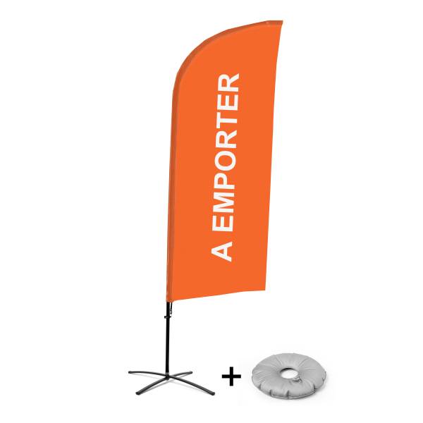 Bandera Aluminio Vela Kit Completo Comida para Llevar Naranja Francés Base Cruz