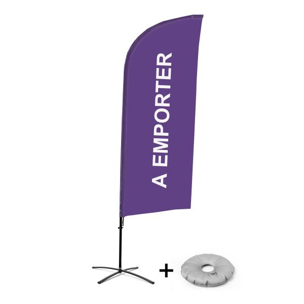 Bandera Aluminio Vela Kit Completo Comida para Llevar Morado Francés Base Cruz