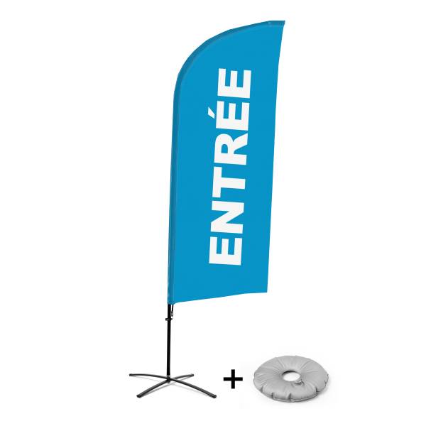 Bandera Aluminio Vela Kit Completo Entrada Azul Francés Base Cruz