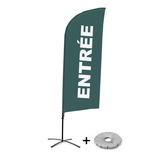 Bandera Aluminio Vela Kit Completo Entrance Gris Francés Base Cruz