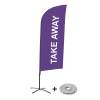 Bandera Aluminio Vela Kit Completo Comida para Llevar Morado - 6