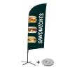 Bandera Aluminio Vela Kit Completo Bocadillos Holandés Base Cruz - 2