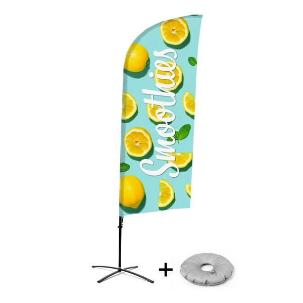 Bandera Aluminio Vela Kit Completo Batidos Limón Base Cruz