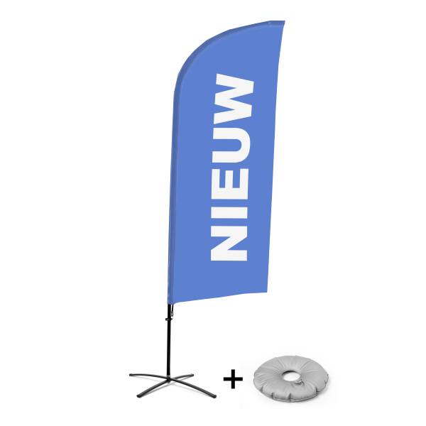 Bandera Aluminio Vela Kit Completo Nuevo Azul Holandés Base Cruz