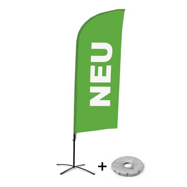 Bandera Aluminio Vela Kit Completo Nuevo Verde Alemán Base Cruz