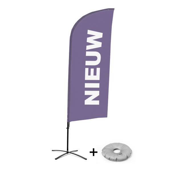 Bandera Aluminio Vela Kit Completo  Nuevo Púrpura holandés Base Cruz