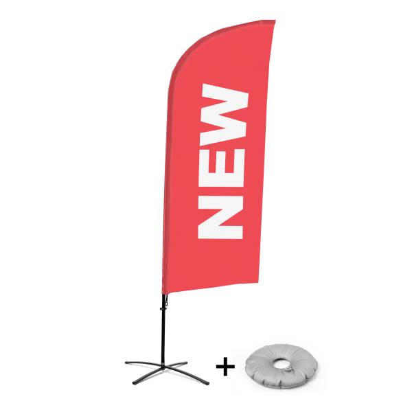 Bandera Aluminio Vela Kit Completo Nuevo Rojo Inglés Base Cruz