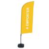 Bandera Aluminio Vela Kit Completo Comida para Llevar Naranja Francés Base Cruz - 11