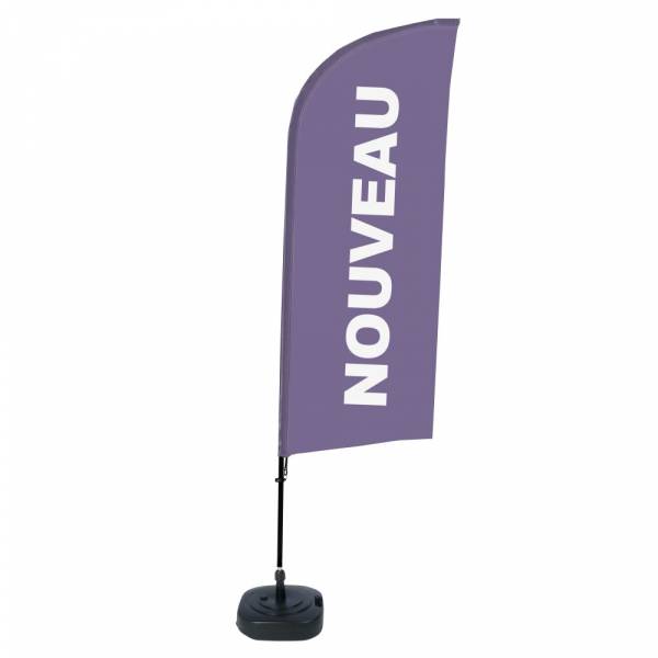 Bandera Aluminio Vela Kit Completo Nuevo Púrpura Francés