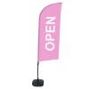 Bandera Aluminio Vela Kit Completo Abierto Rosa Inglés - 24