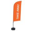 Bandera Aluminio Vela Kit Completo Comida para Llevar Naranja Base Cruz - 17