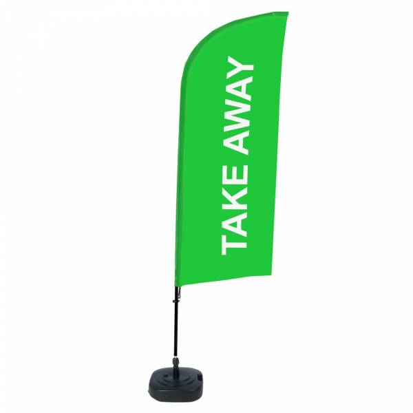 Bandera Aluminio Vela Kit Completo Comida para Llevar Verde