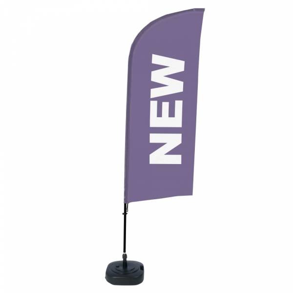 Bandera Aluminio Vela Kit Completo Nuevo Púrpura Inglés ECO