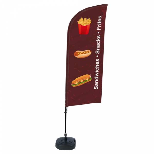 Bandera Aluminio Vela Kit Completo Snacks Inglés