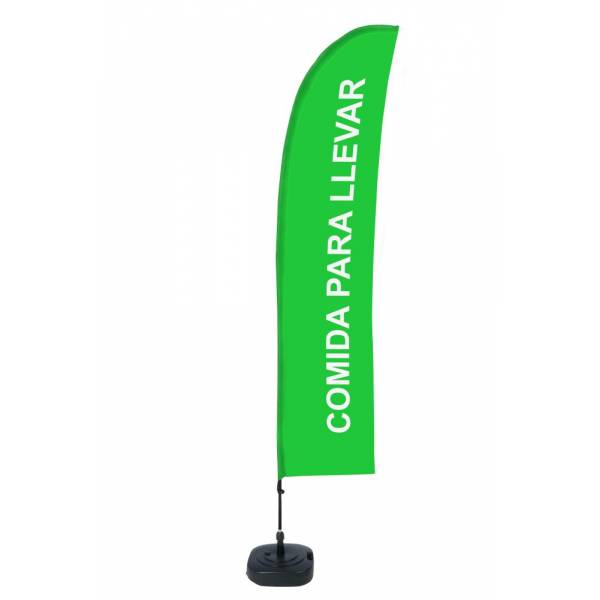 Bandera Económica Vela Kit Completo Comida Para Llevar Verde Espanol ECO