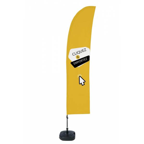 Ensemble Complet De Beach Flag Budget Vent Cliquez & Emportez Jaune