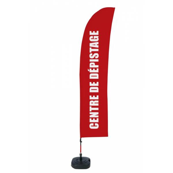 Ensemble Complet De Beach Flag Budget Vent Centre de dépistage Rouge