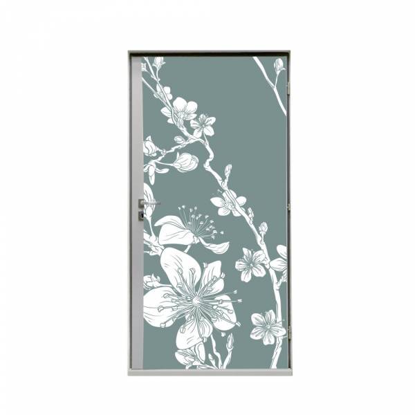 Rotula Puertas 80 cm Flor de Cerezo Japonés Verde