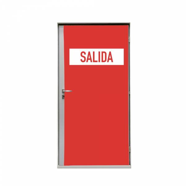 Rotula Puertas 80 cm Salida Roja Español