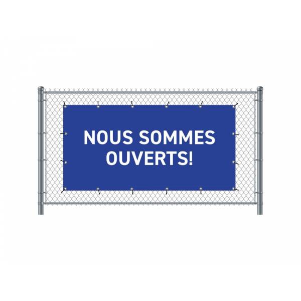 Banner de Valla 300 x 140 cm Abierto Francés Azul