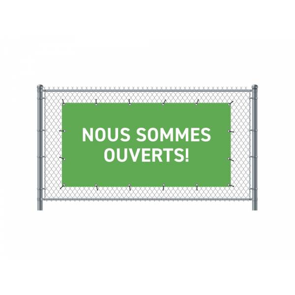 Banner de Valla 200 x 100 cm Abierto Francés Verde