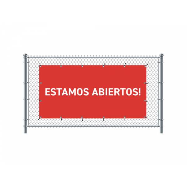 Banner de Valla 200 x 100 cm Abierto Español Rojo