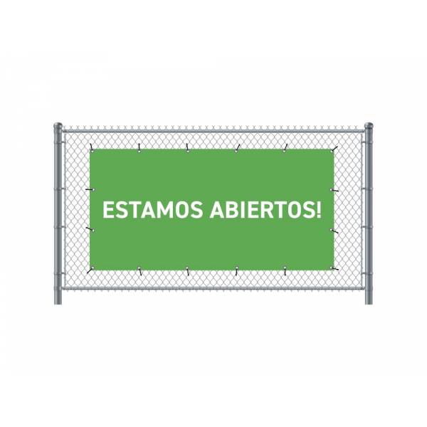 Banner de Valla 200 x 100 cm Abierto Español Verde