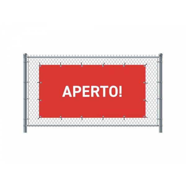 Banner de Valla 200 x 100 cm Abierto Italiano Rojo