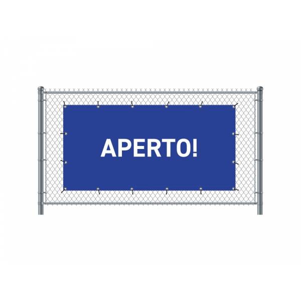 Banner de Valla 300 x 140 cm Abierto Italiano Azul