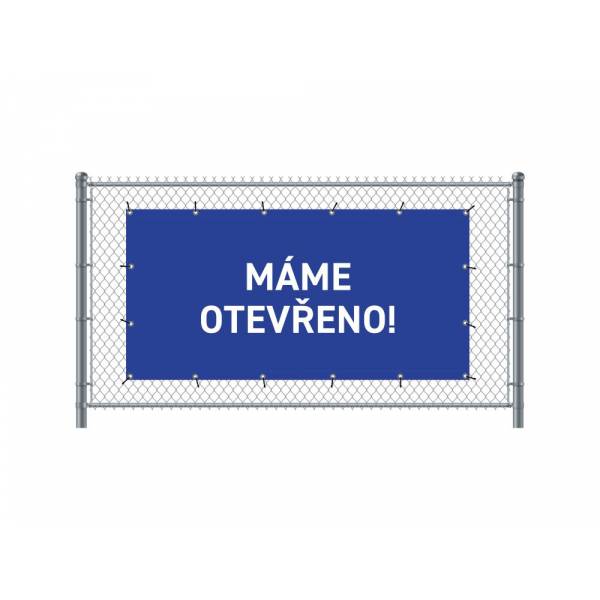Banner de Valla 200 x 100 cm Abierto Checa Azul