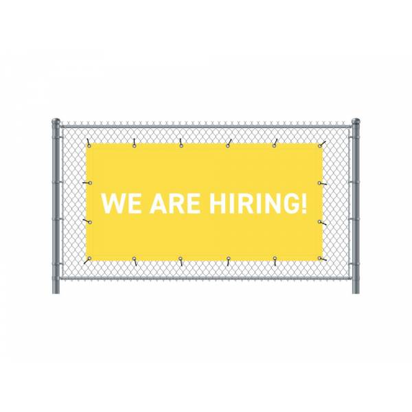 Banner de Valla 200 x 100 cm Estamos Contratando Inglés Amarillo