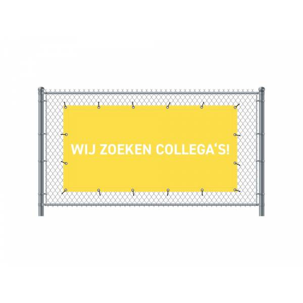 Banner de Valla 200 x 100 cm Estamos Contratando Holandés Amarillo