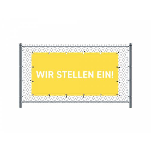 Banner de Valla 200 x 100 cm Estamos Contratando Alemán Amarillo
