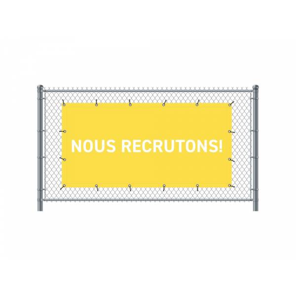 Banner de Valla 200 x 100 cm Estamos Contratando Francés Amarillo