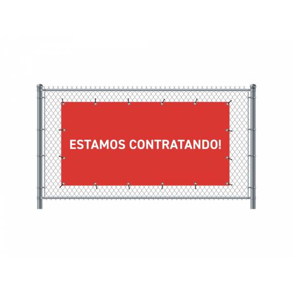 Banner de Valla 300 x 140 cm Estamos Contratando Español Rojo