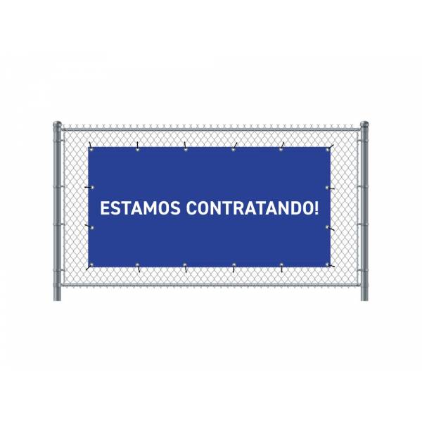 Banner de Valla 300 x 140 cm Estamos Contratando Español Azul