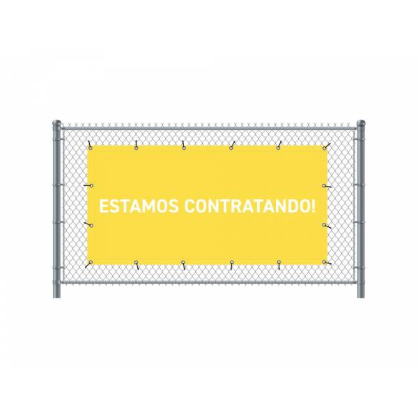 Banner de Valla 300 x 140 cm Estamos Contratando Español Amarillo