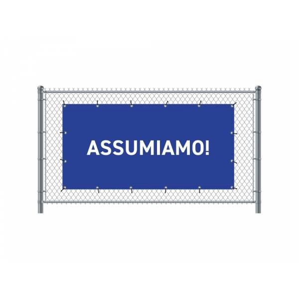 Banner de Valla 300 x 140 cm Estamos Contratando Italiano Azul